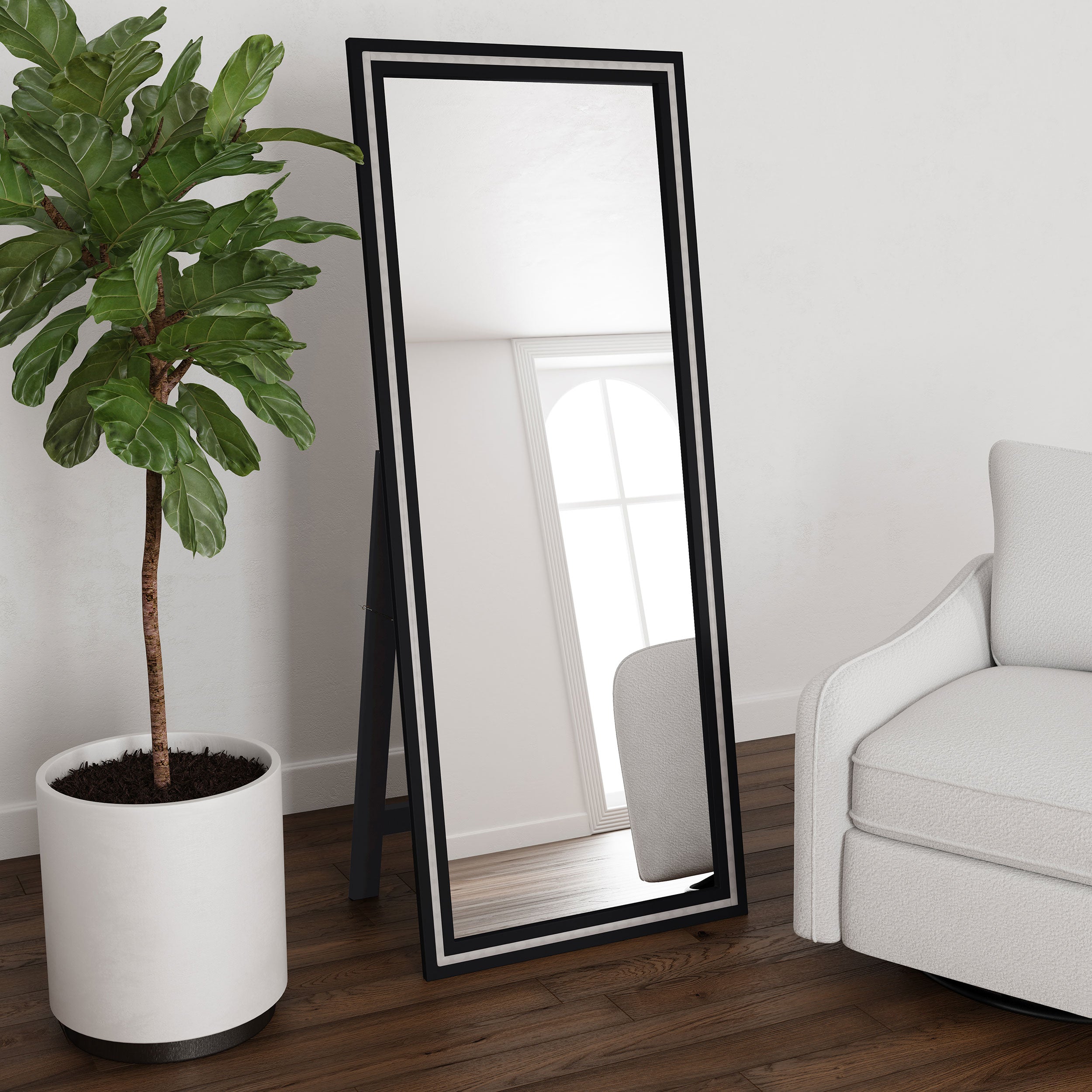 Windrose Standing Mirror with LED Lighting - Luxury Home Furniture (MI)