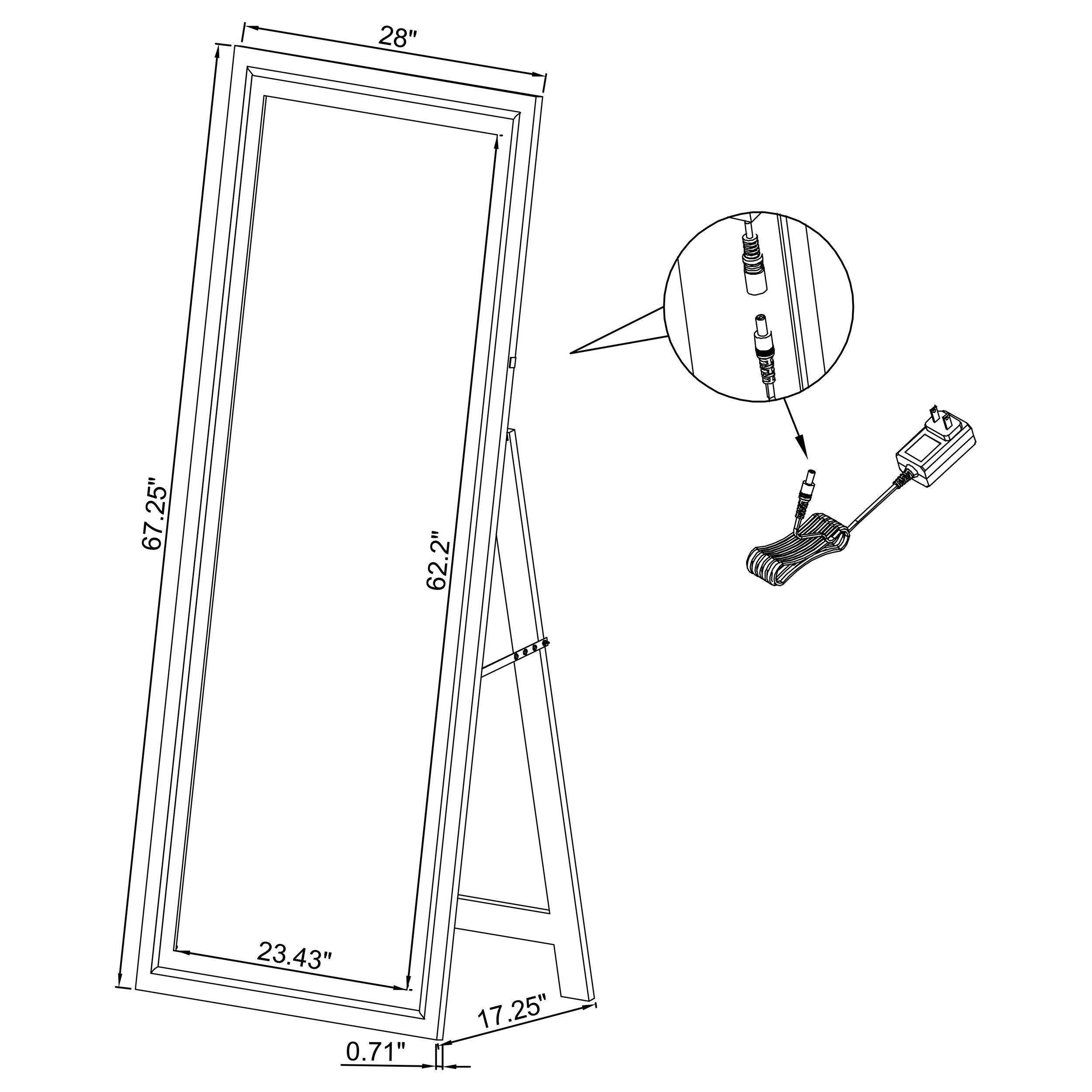 Windrose Standing Mirror with LED Lighting - Luxury Home Furniture (MI)