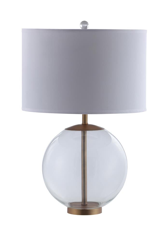 Kenny Drum Shade Table Lamp with Glass Base White - Luxury Home Furniture (MI)