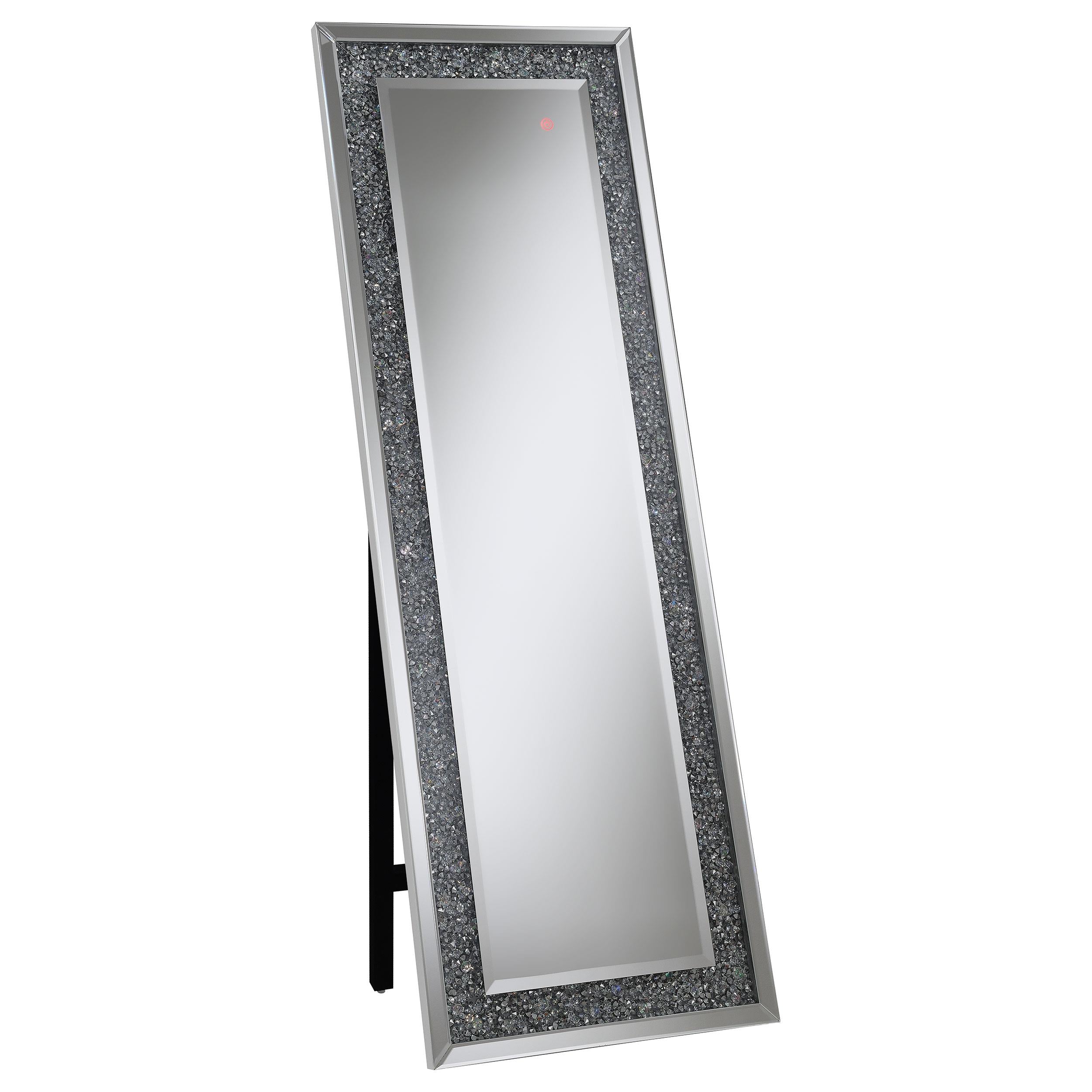 Carisi Rectangular Standing Mirror with LED Lighting Silver - Luxury Home Furniture (MI)