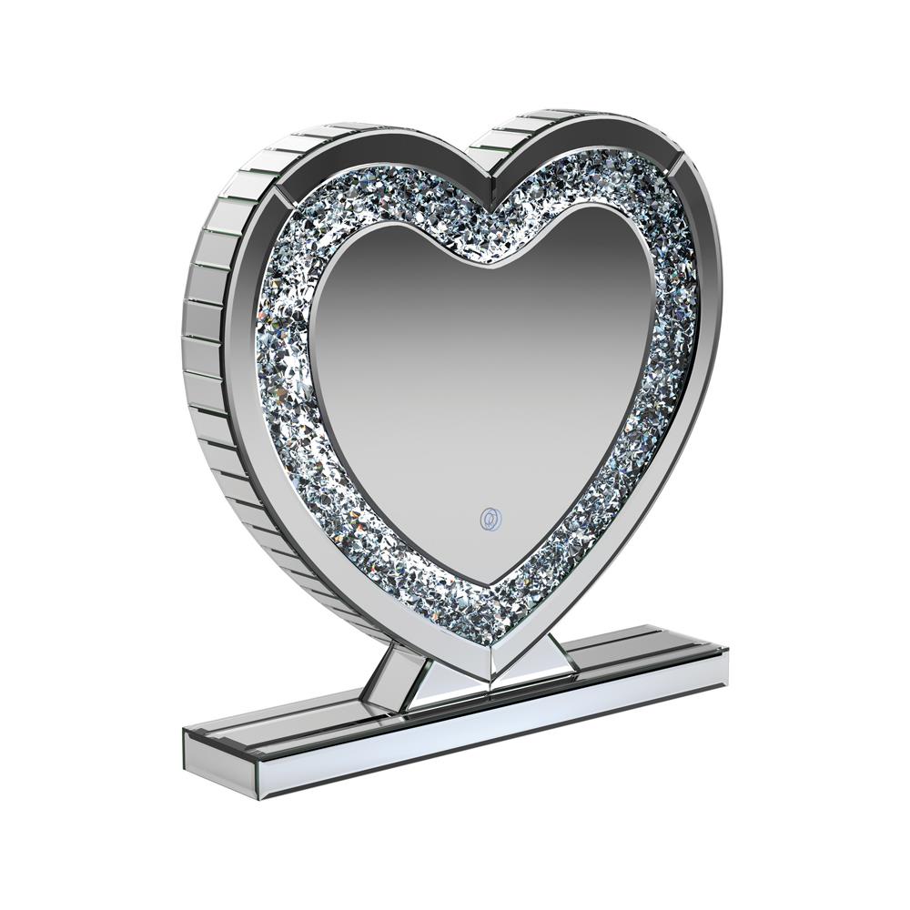 Euston Heart Shape Table Mirror Silver - Luxury Home Furniture (MI)