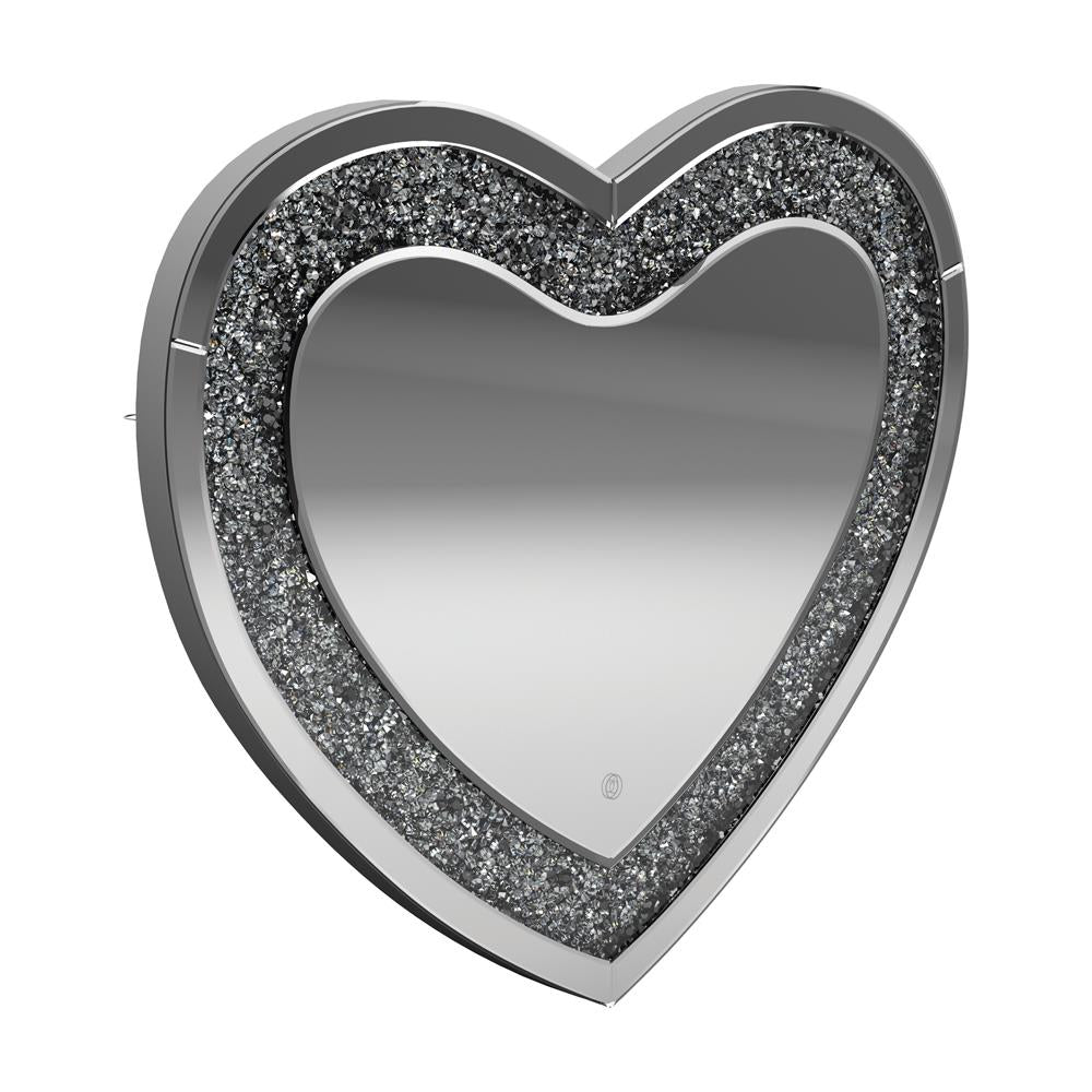 Aiko Heart Shape Wall Mirror Silver - Luxury Home Furniture (MI)