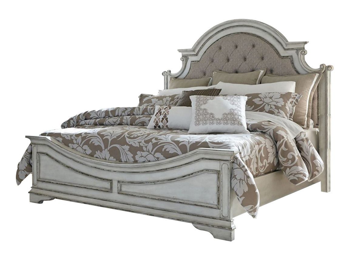Liberty Magnolia Manor Full Upholstered Bed in Antique White - Luxury Home Furniture (MI)