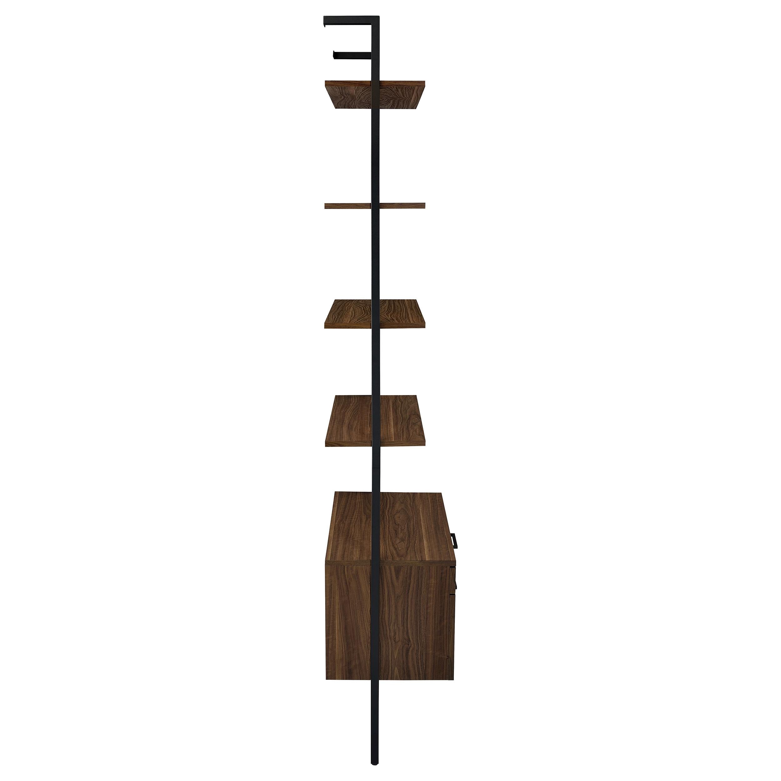 Owens 96-inch 4-shelf Storage Wall Bookshelf Walnut - Luxury Home Furniture (MI)