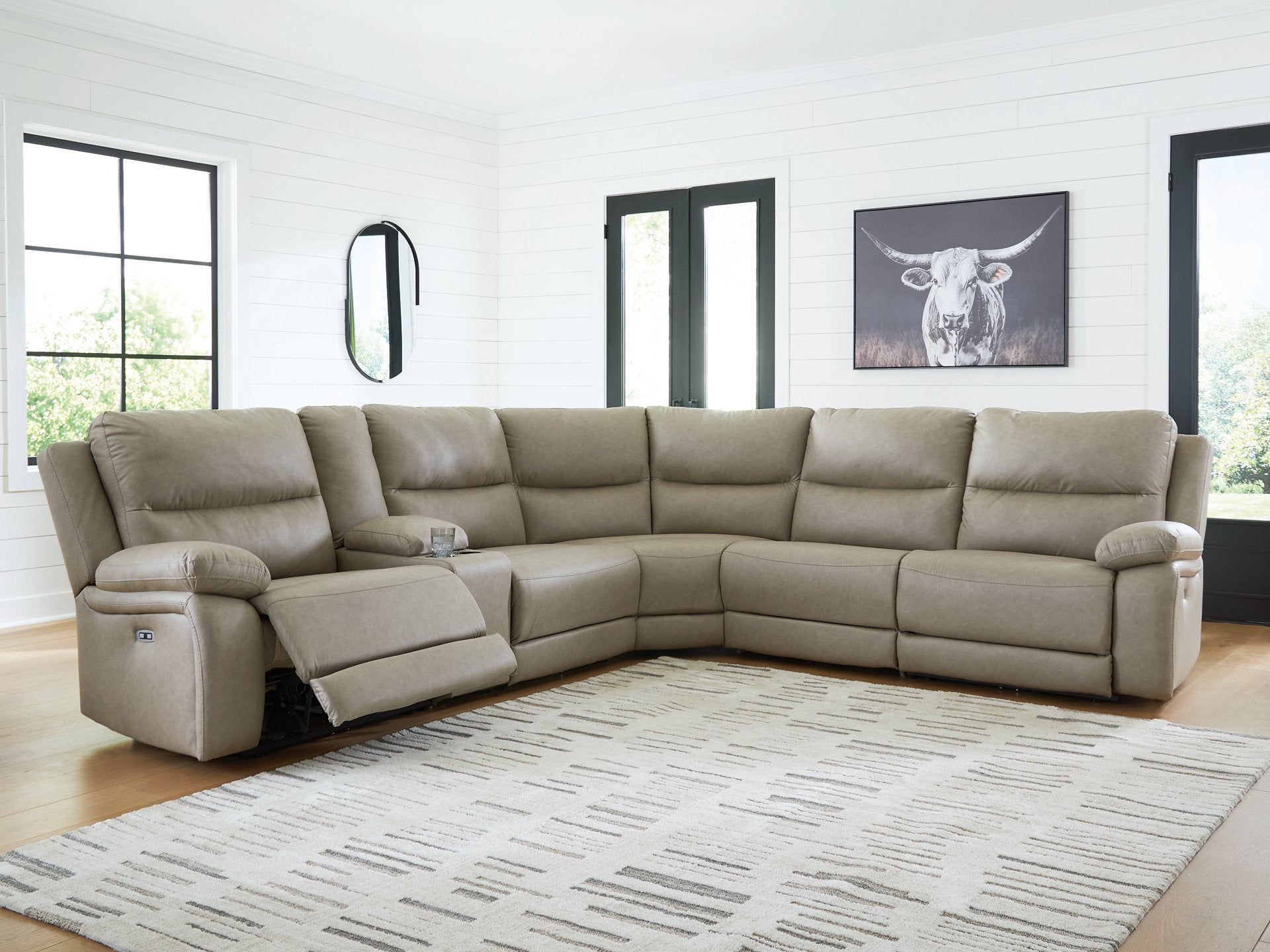 Narwhal Place Reclining Sectional with Storage Console - Luxury Home Furniture (MI)