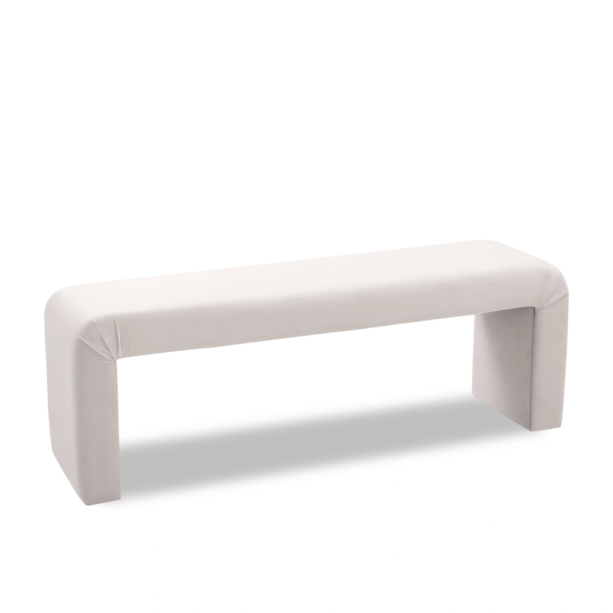 Minimalist Cream Velvet Bench
