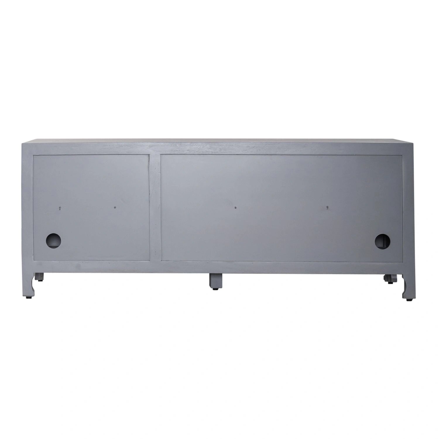 Marisol 65 Inch 3 Door Accent TV Stand in Weathered Honey and Soft Wash Gray image