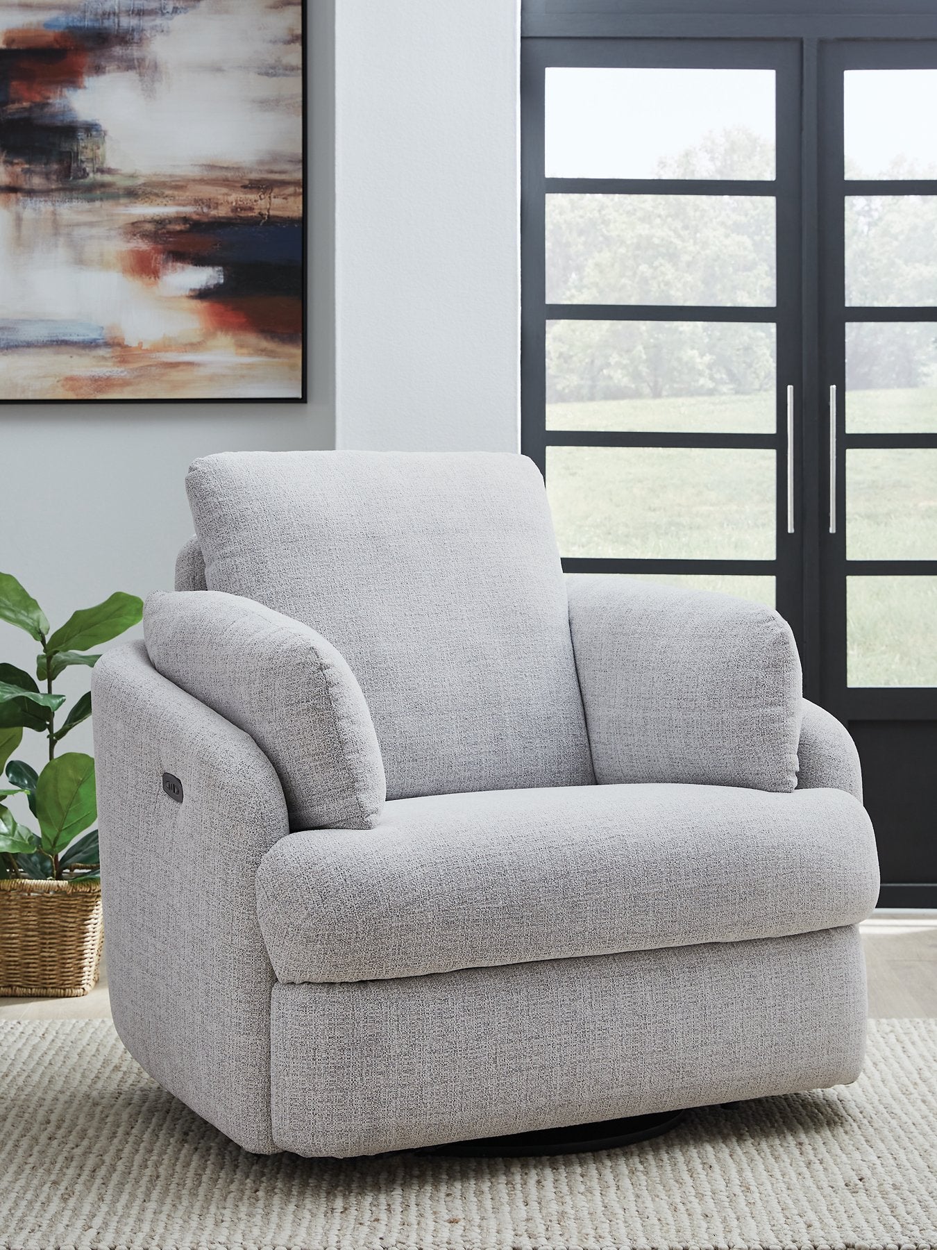 Alainmont Next-Gen Nuvella Swivel Power Recliner - Luxury Home Furniture (MI)