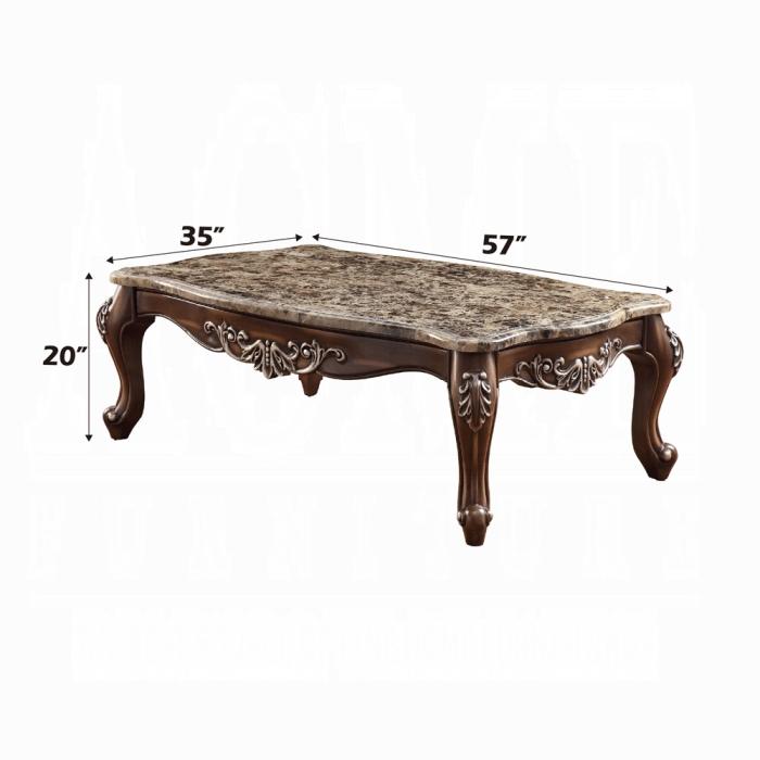 Latisha Marble & Antique Oak Coffee Table - Luxury Home Furniture (MI)