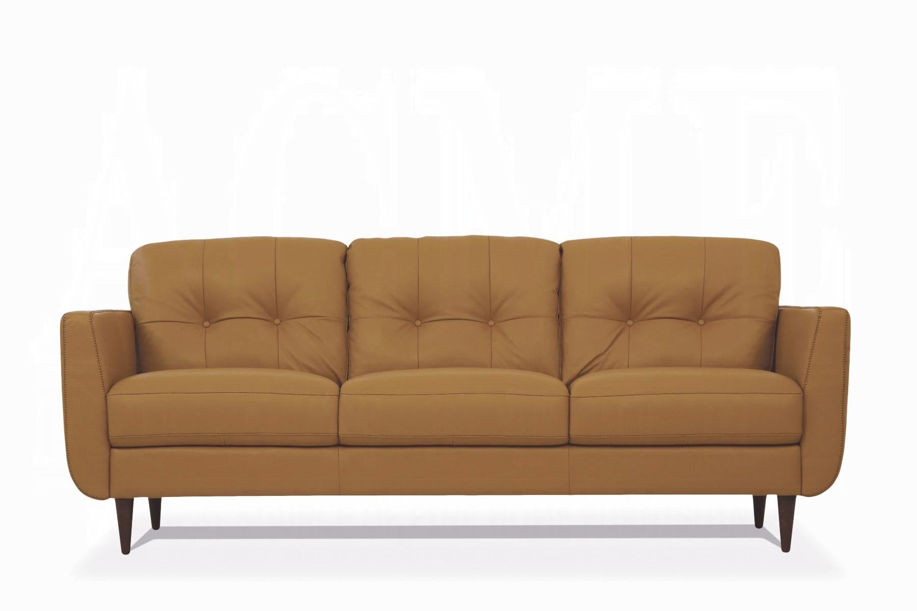Radwan Camel Leather Sofa - Luxury Home Furniture (MI)