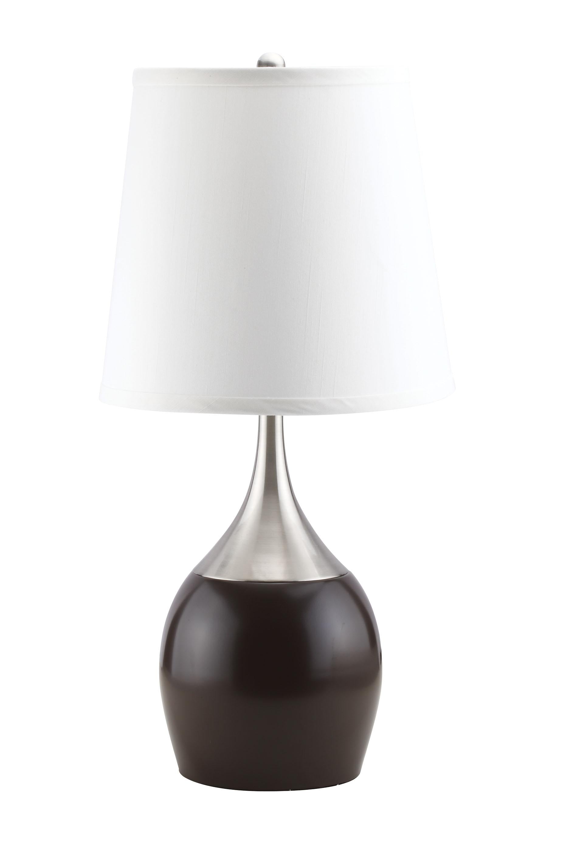 Willow Brushed Silver, Espresso Table Lamp - Luxury Home Furniture (MI)