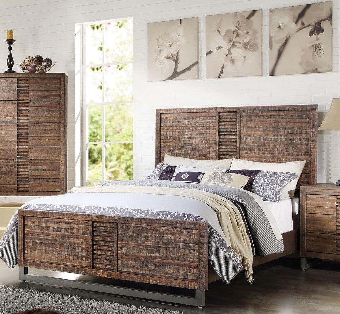 Acme Andria Queen Platform Bed in Reclaimed Oak 21290Q - Luxury Home Furniture (MI)