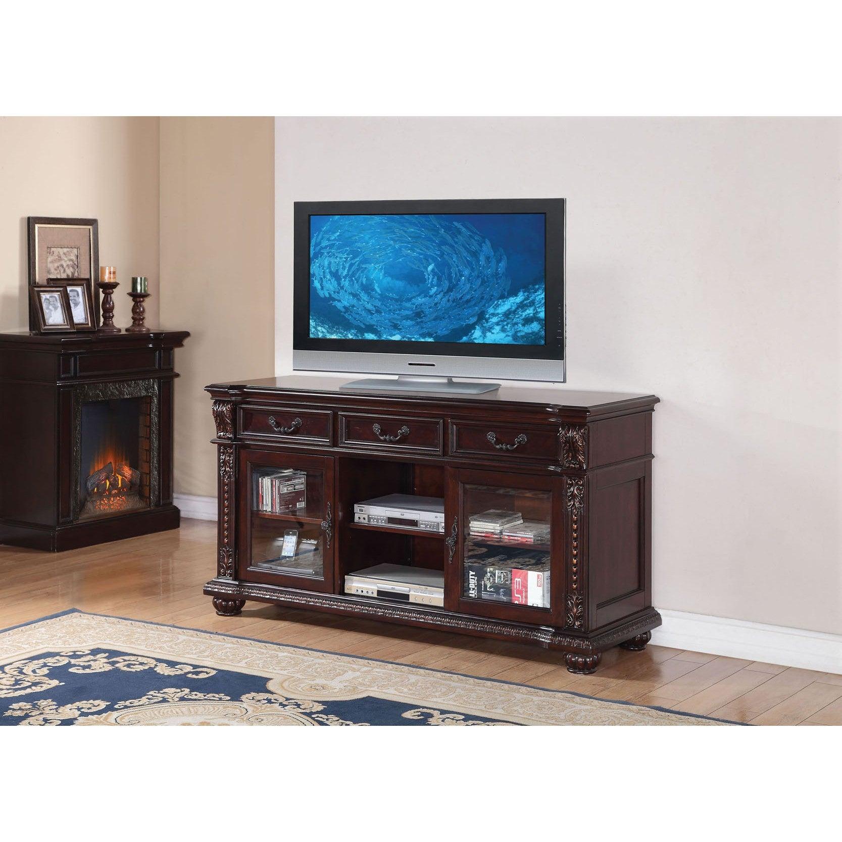 Acme Anondale TV Stand in Cherry 10321 - Luxury Home Furniture (MI)