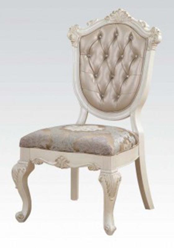 Acme Chantelle Side Chair in Rose Gold and Pearl White (Set of 2) 63542 - Luxury Home Furniture (MI)