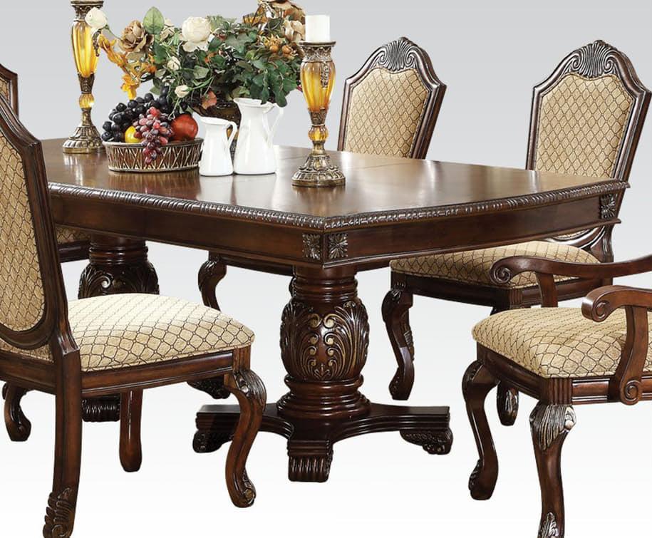 Acme Chateau de Ville Double Pedestal Dining Table in Espresso 64075 - Luxury Home Furniture (MI)