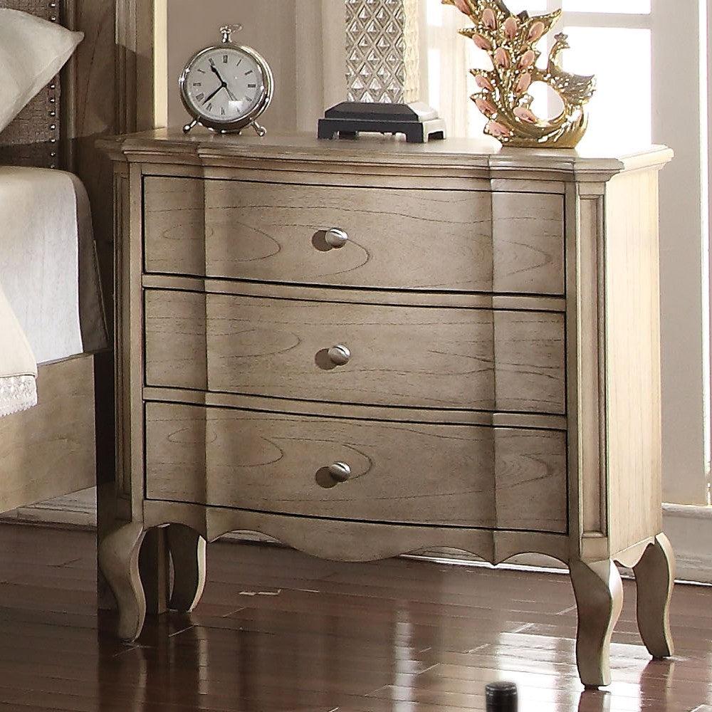 Acme Chelmsford 3-Drawer Nightstand in Antique Taupe 26053 - Luxury Home Furniture (MI)