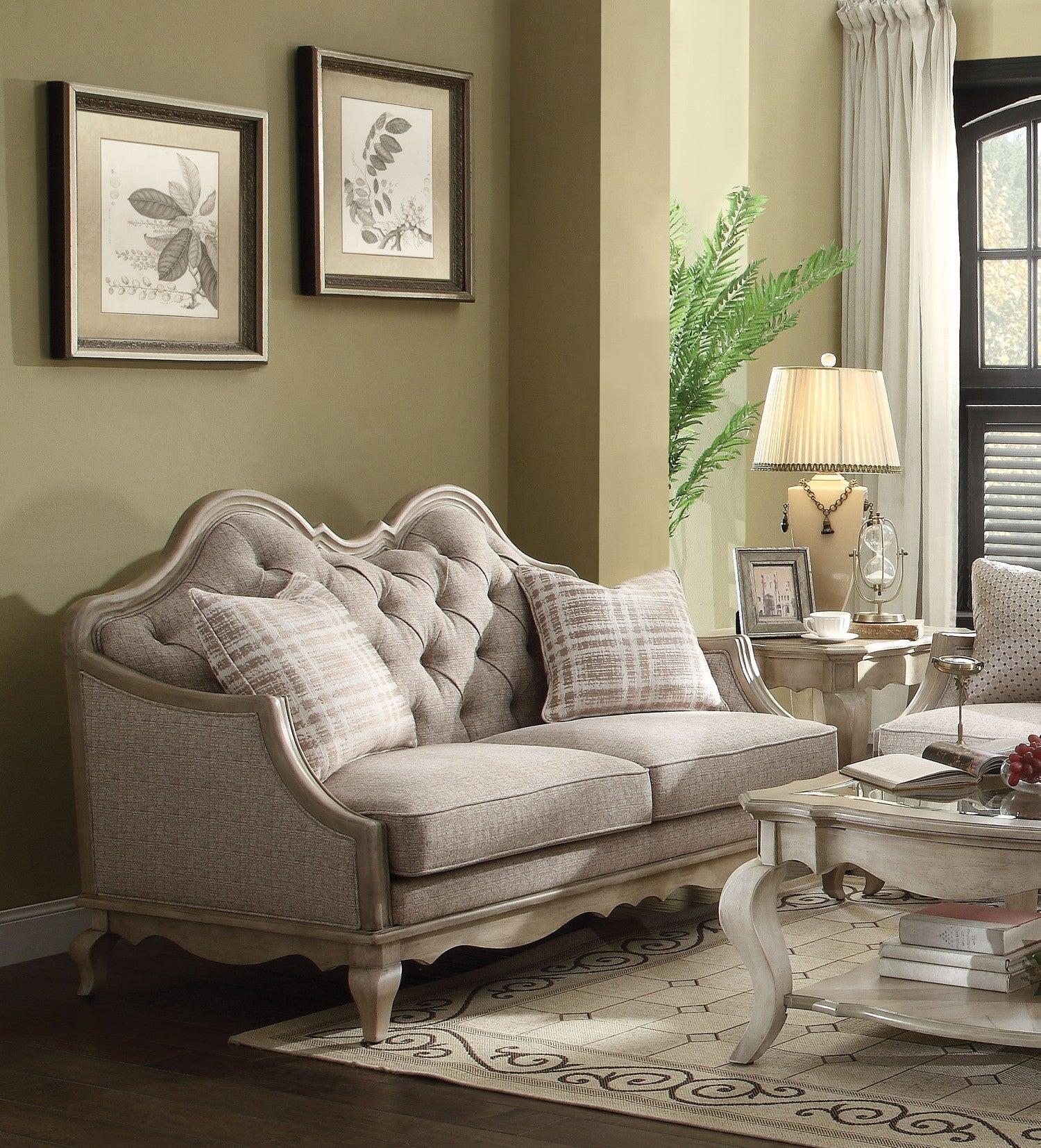 Acme Chelmsford Loveseat in Beige 56051 - Luxury Home Furniture (MI)
