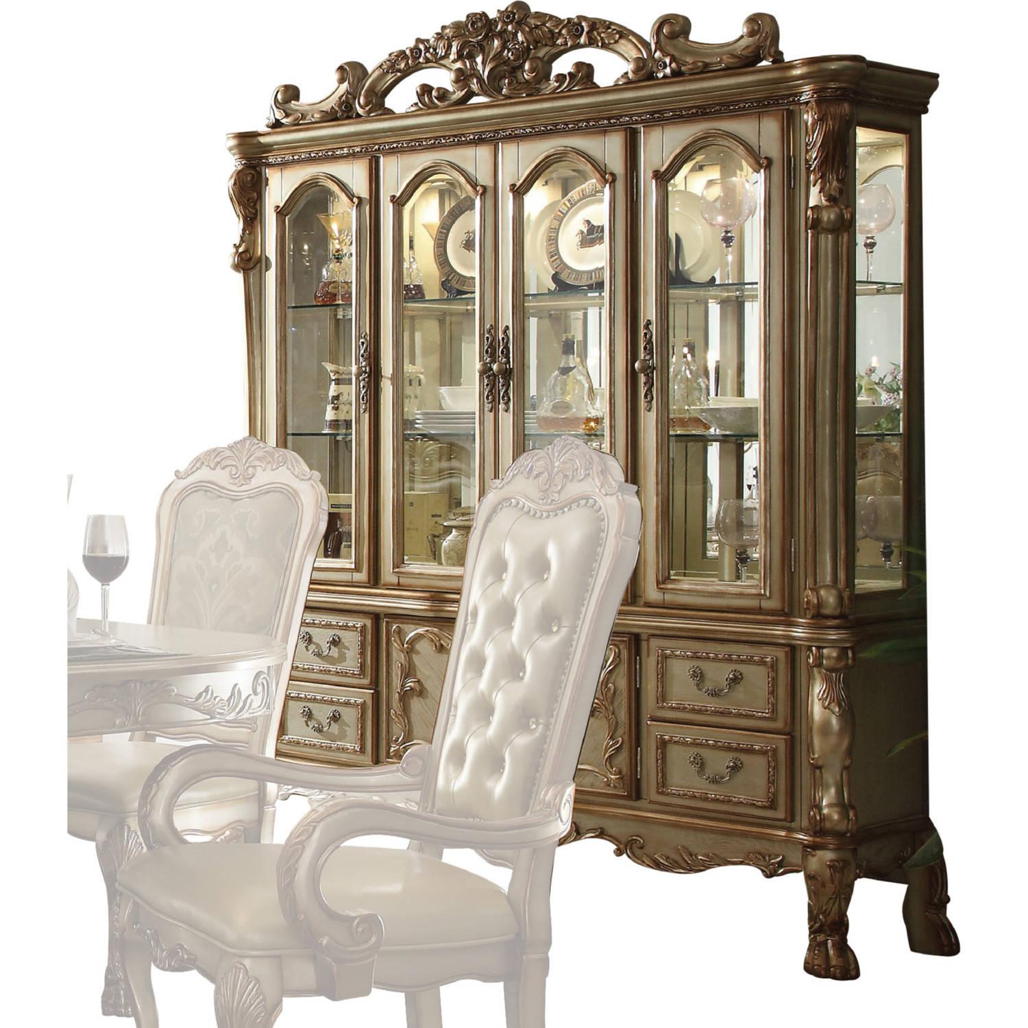 Acme Dresden Buffet w/ Hutch in Gold Patina 63155 - Luxury Home Furniture (MI)