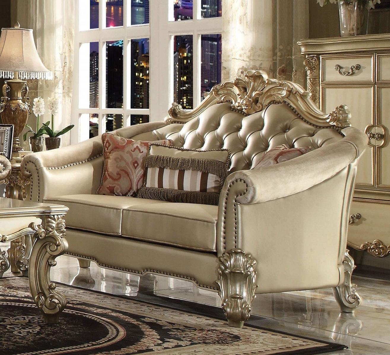 Acme Dresden Loveseat in Gold Patina 53121 - Luxury Home Furniture (MI)