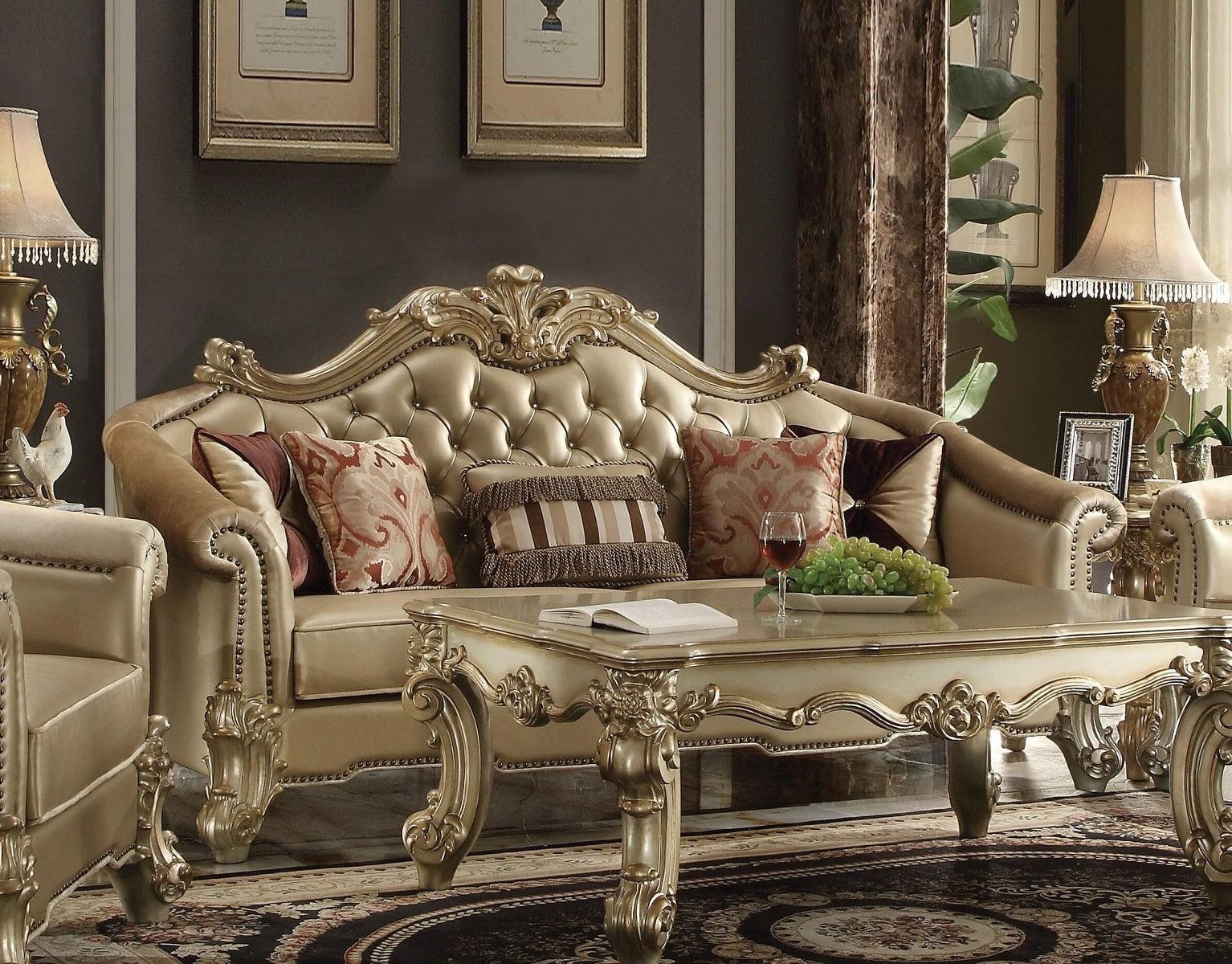 Acme Dresden Sofa in Gold Patina 53120 - Luxury Home Furniture (MI)