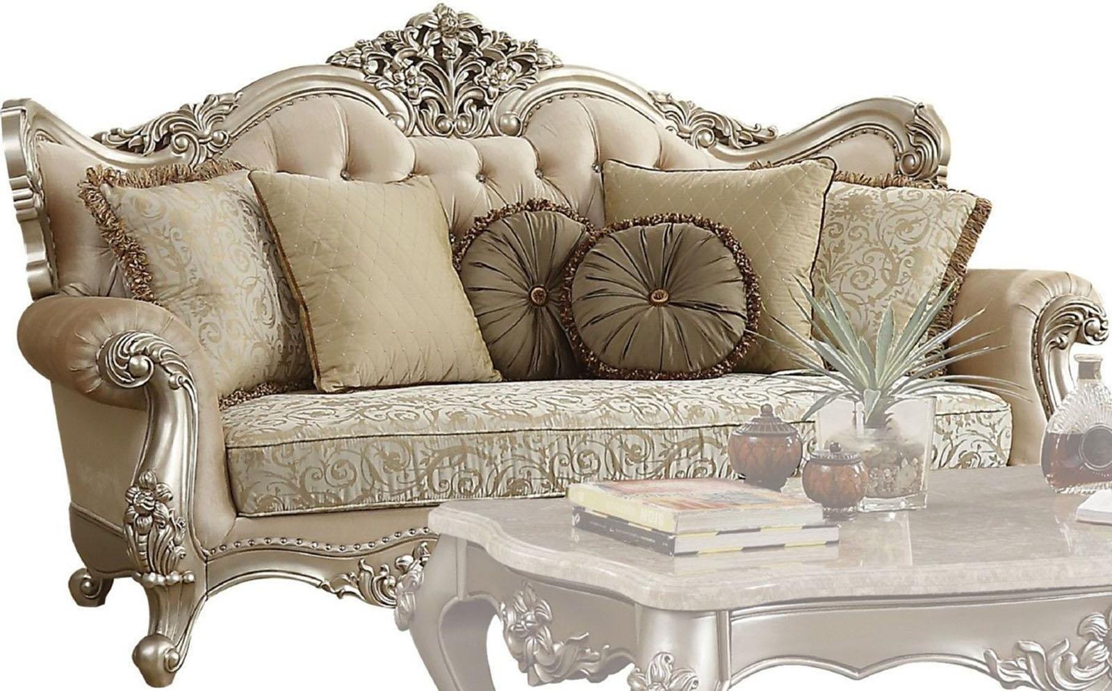 Acme Furniture Bently Sofa with 7 Pillows in Champagne 50660 - Luxury Home Furniture (MI)