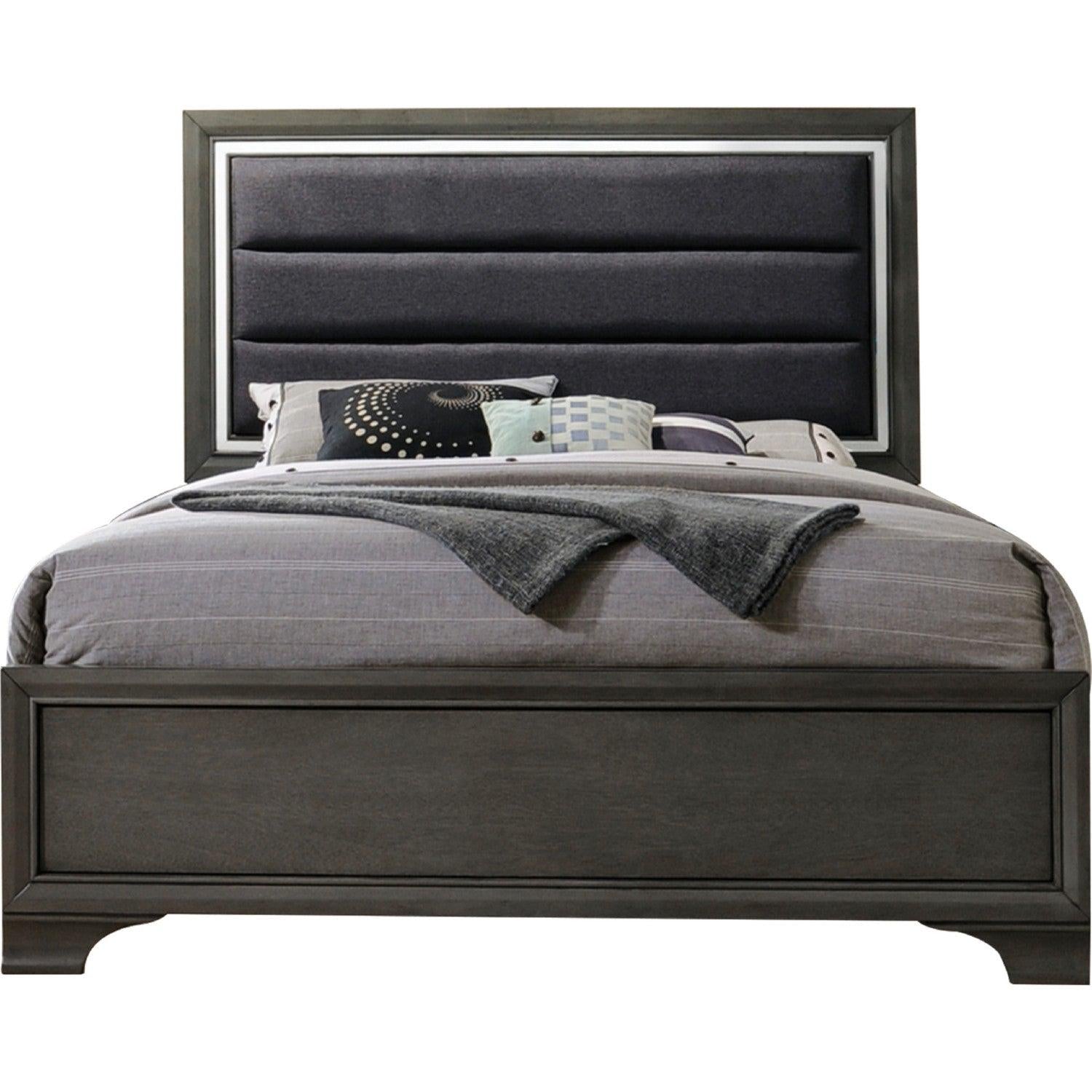 Acme Furniture Carine II Queen Panel Bed in Gray 26260Q - Luxury Home Furniture (MI)
