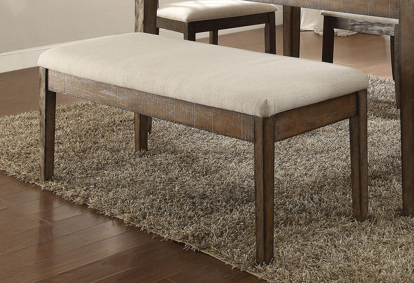 Acme Furniture Claudia Upholstered Bench in Beige and Brown 71718 - Luxury Home Furniture (MI)