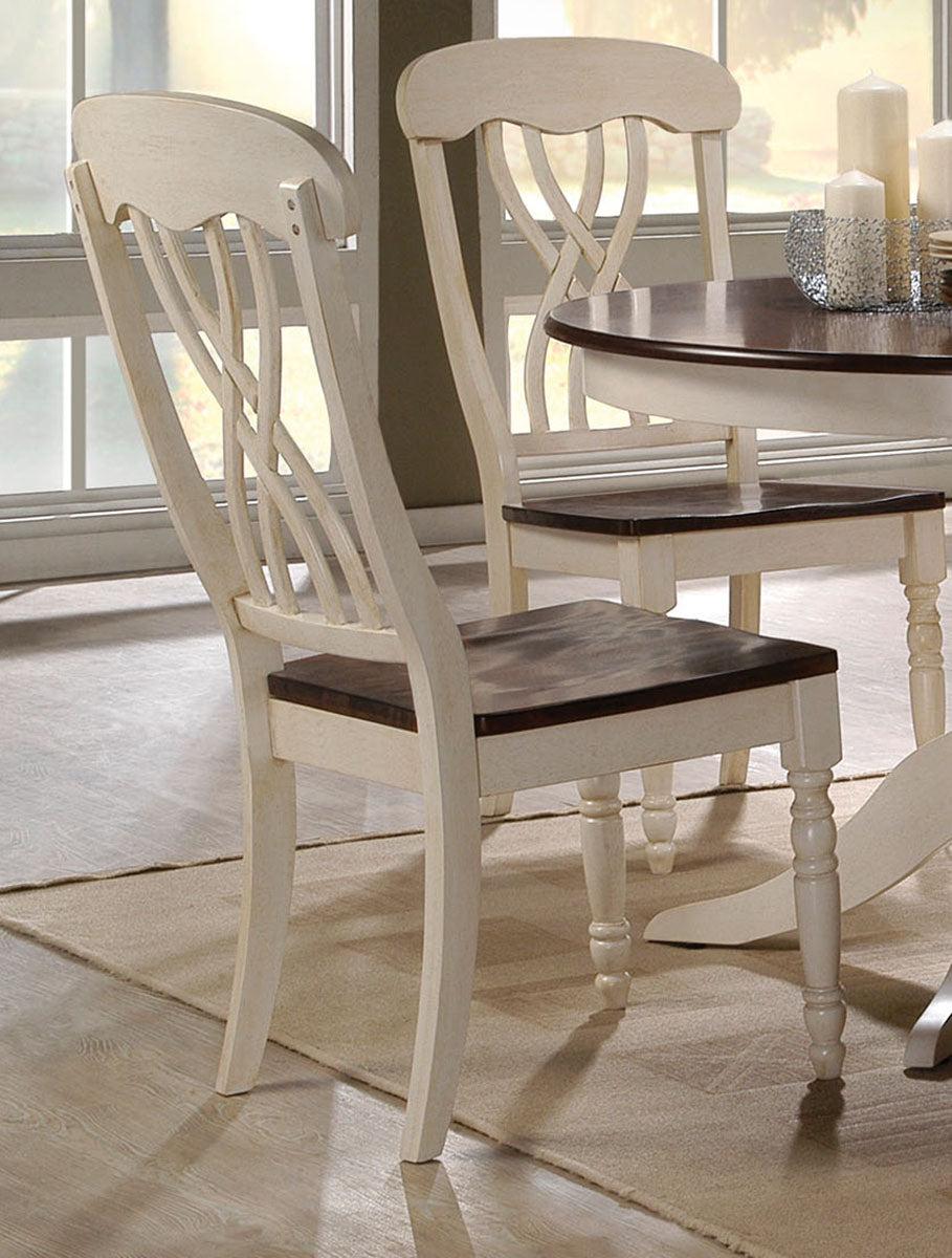 Acme Furniture Dylan Side Chair in Buttermilk and Oak (Set of 2) 70333 - Luxury Home Furniture (MI)