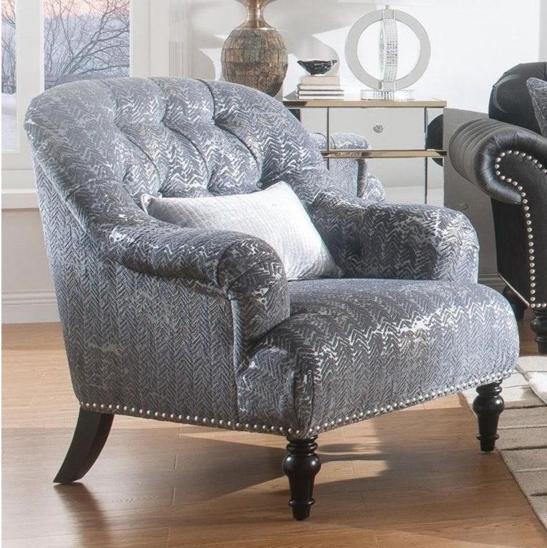 Acme Furniture Gaura Chair in Dark Gray Velvet 53092 - Luxury Home Furniture (MI)
