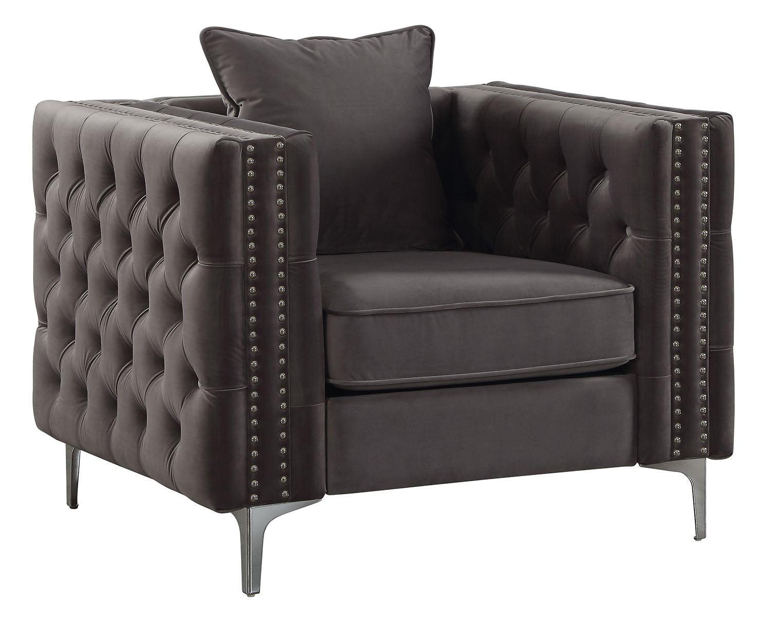 Acme Furniture Gillian II Chair in Dark Gray 53389 - Luxury Home Furniture (MI)