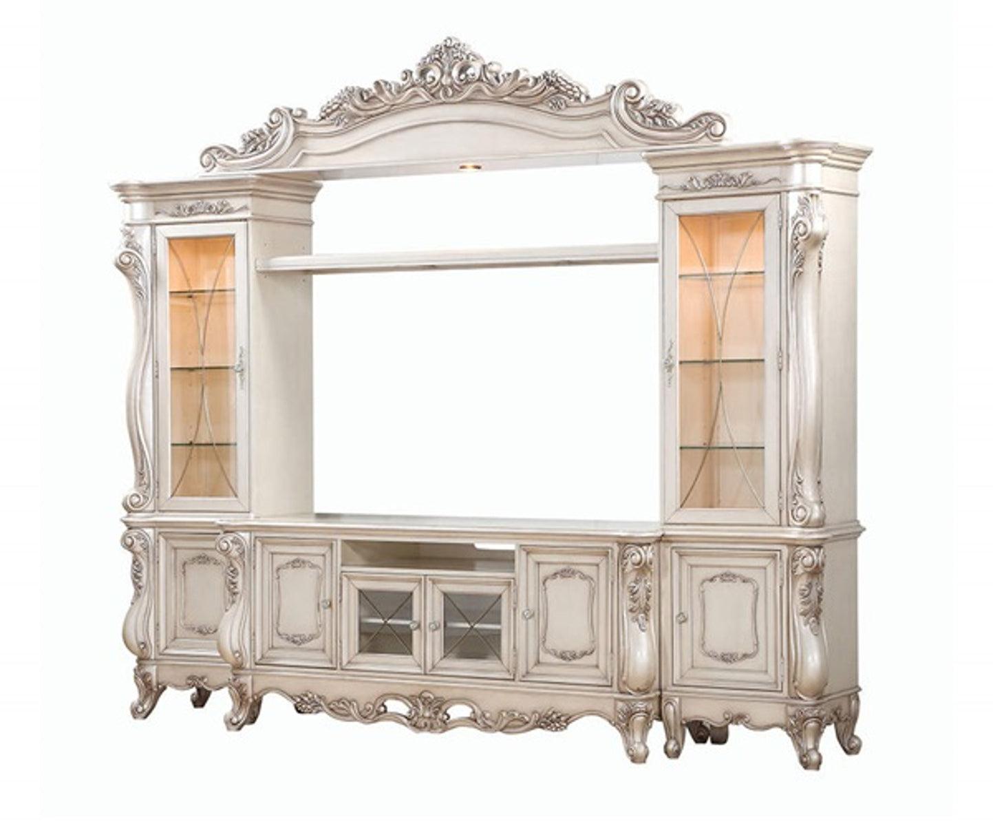 Acme Furniture Gorsedd Entertainment Center in Antique White 91440 - Luxury Home Furniture (MI)
