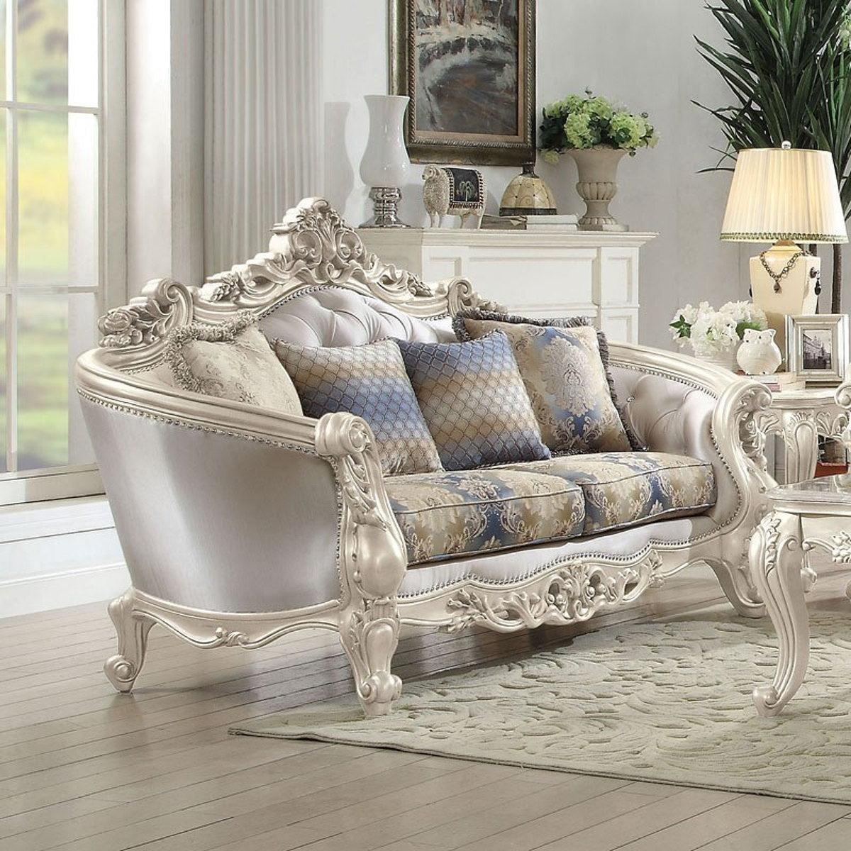 Acme Furniture Gorsedd Loveseat in Antique White 52441 - Luxury Home Furniture (MI)