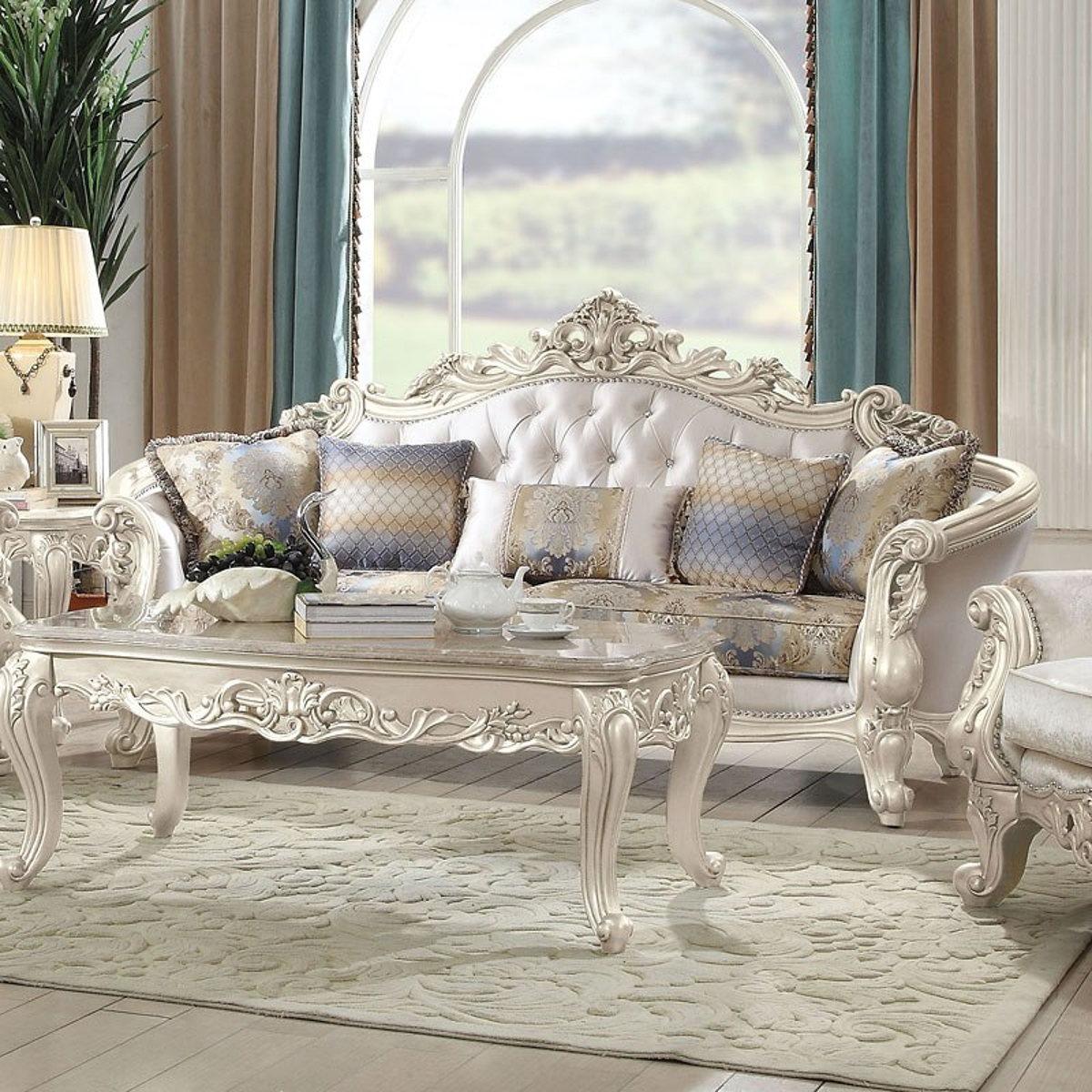 Acme Furniture Gorsedd Sofa in Antique White 52440 - Luxury Home Furniture (MI)