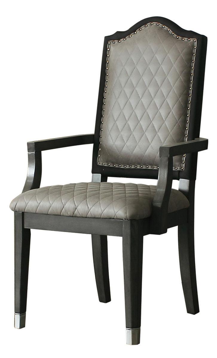 Acme Furniture House Beatrice Arm Chair in Charcoal (Set of 2) 68813 - Luxury Home Furniture (MI)