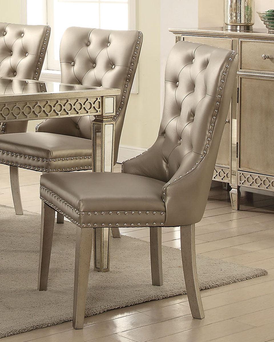Acme Furniture Kacela Side Chair in Champagne (Set of 2) 72157 - Luxury Home Furniture (MI)