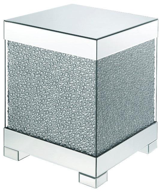 Acme Furniture Mallika End Table in Mirrored/Crystals 87912 - Luxury Home Furniture (MI)