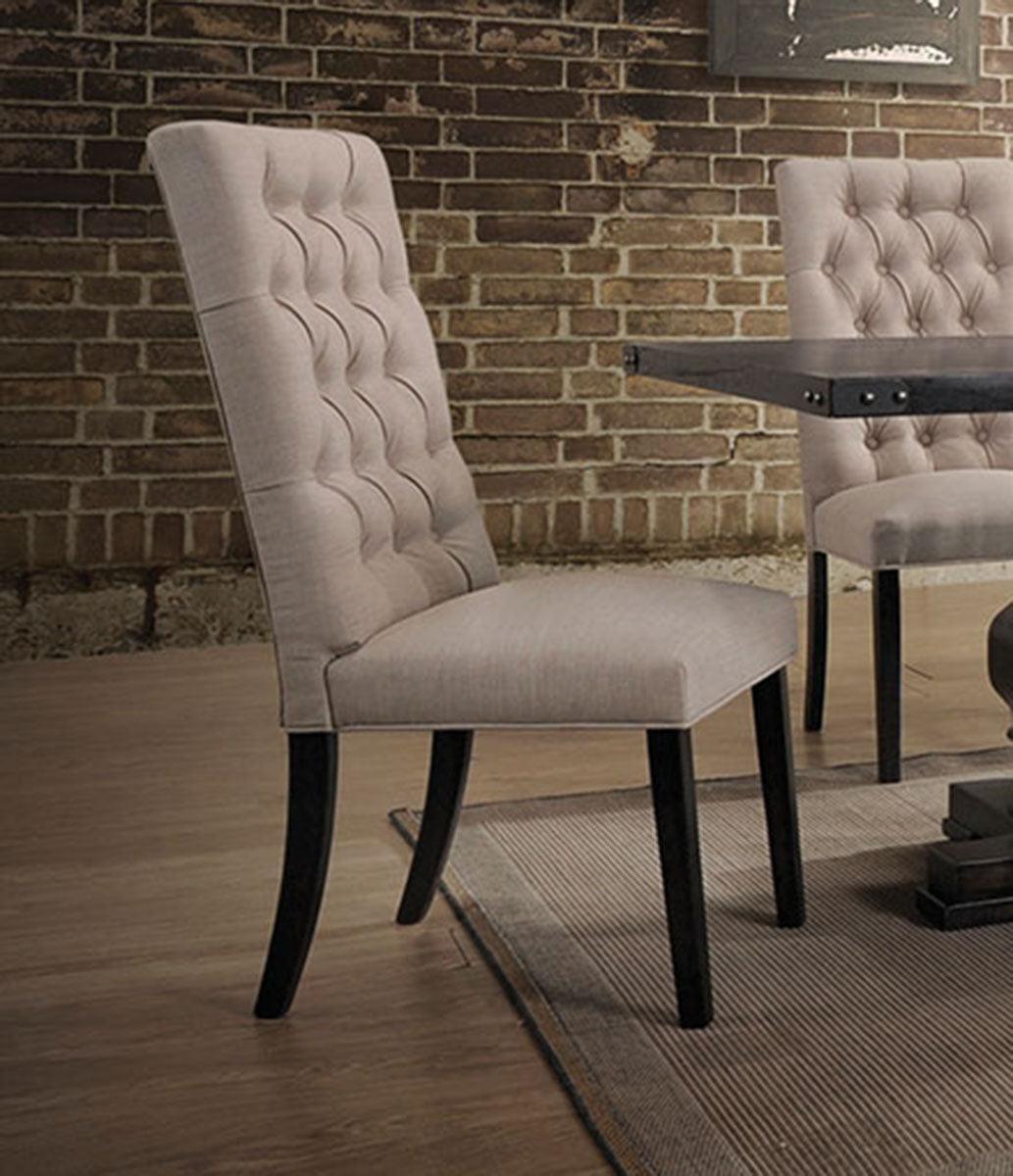 Acme Furniture Morland Upholstered Side Chair in Vintage Black/ Tan (Set of 2) 74647 - Luxury Home Furniture (MI)