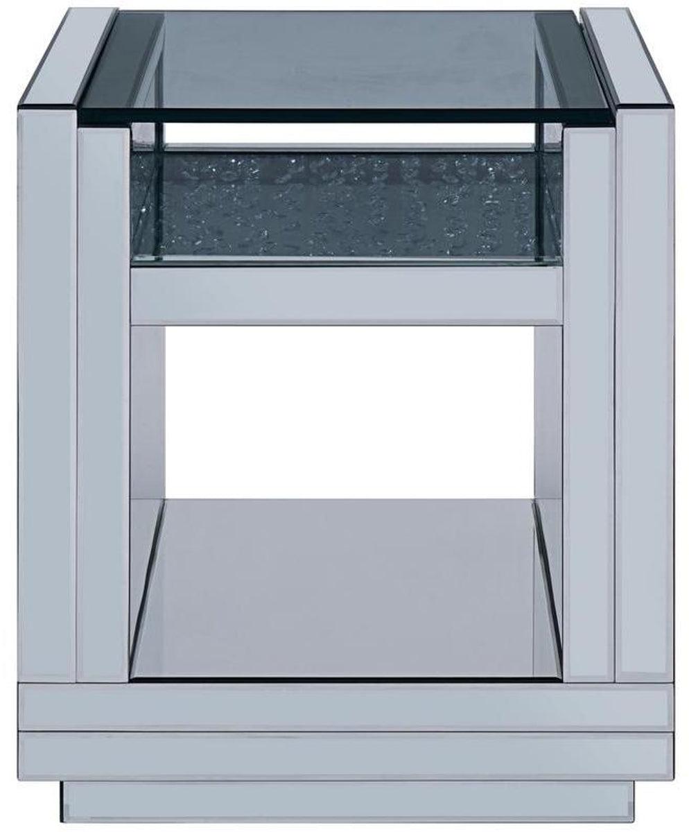 Acme Furniture Nysa End Table in Mirrored & Faux Crystals 81472 - Luxury Home Furniture (MI)