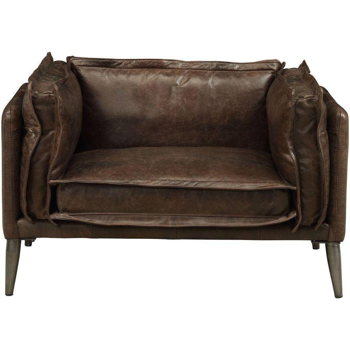 Acme Furniture Porchester Chair in Distress Chocolate 52482 - Luxury Home Furniture (MI)