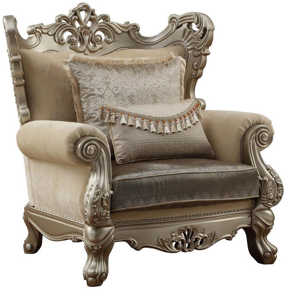 Acme Furniture Ranita Chair in Champagne 51042 - Luxury Home Furniture (MI)