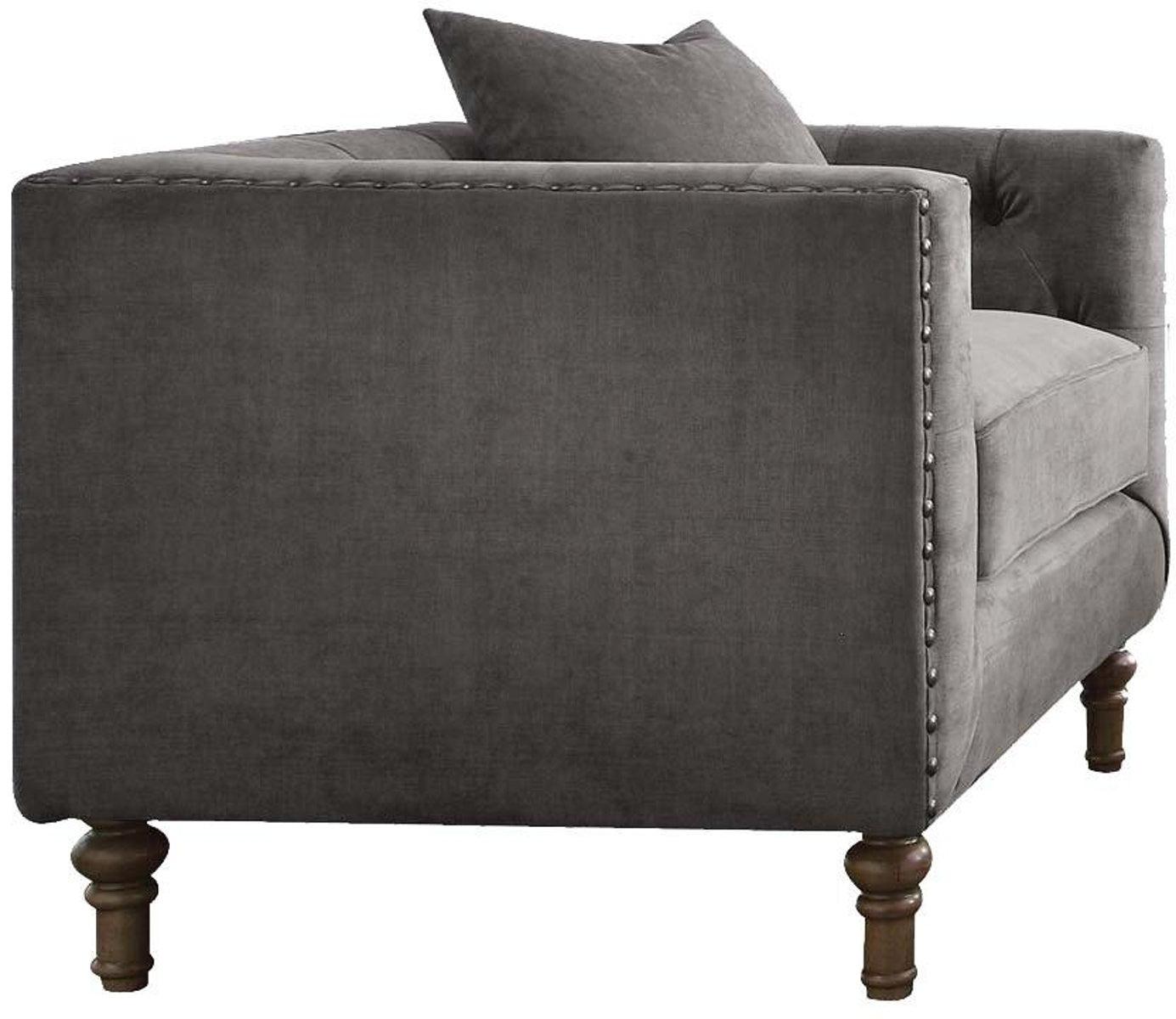 Acme Furniture Sidonia Arm Chair in Gray Velvet 53582 - Luxury Home Furniture (MI)