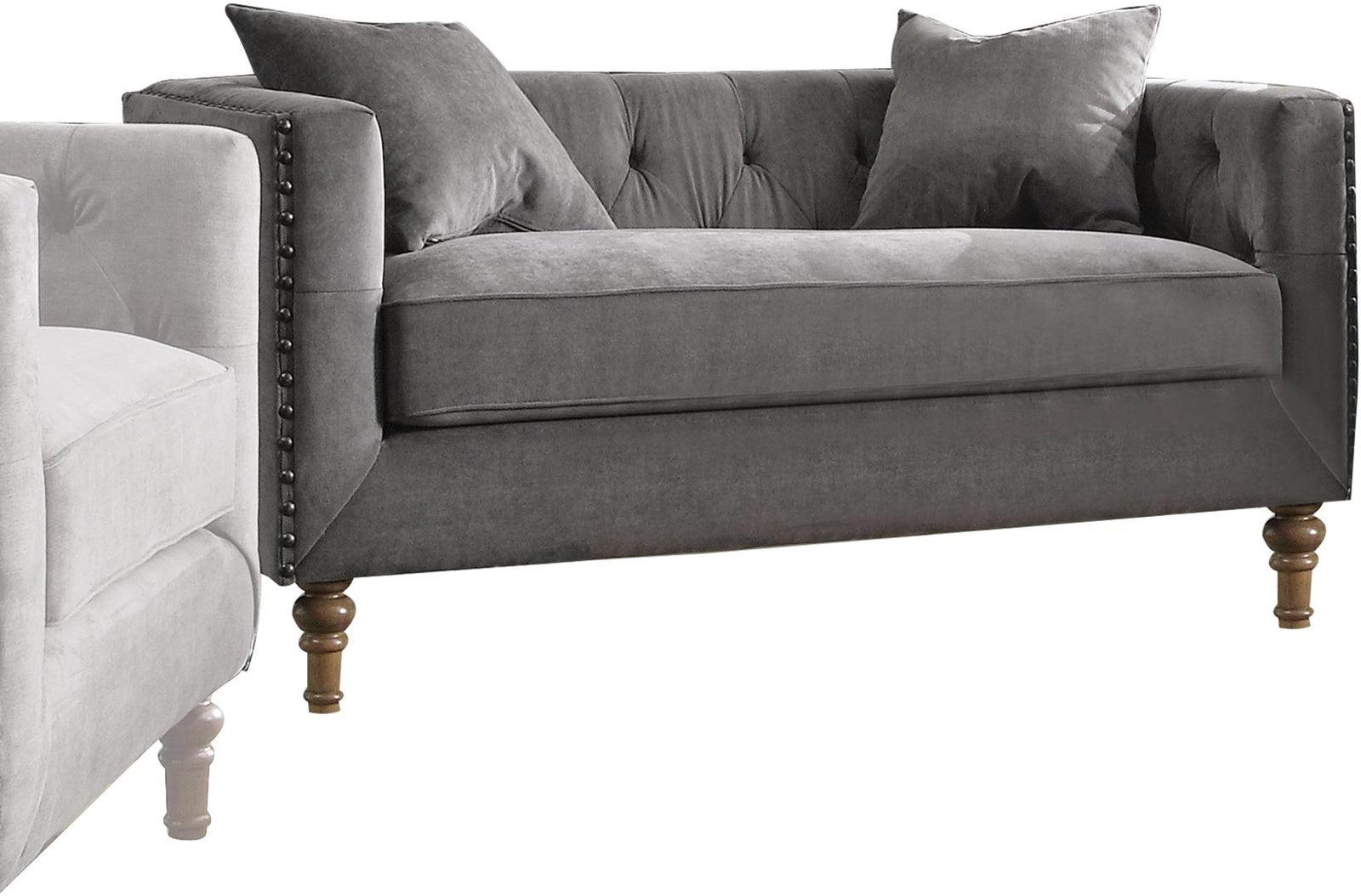 Acme Furniture Sidonia Loveseat in Gray Velvet 53581 - Luxury Home Furniture (MI)