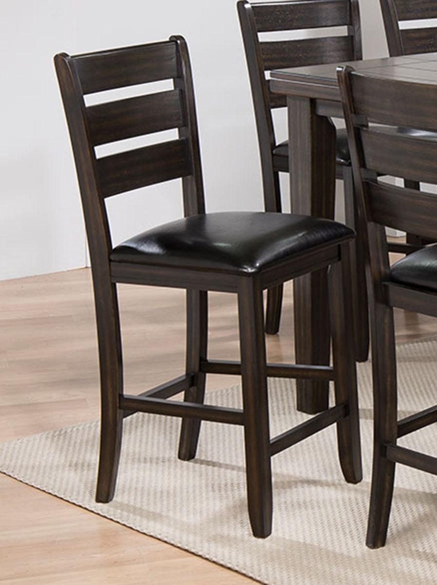 Acme Furniture Urbana Counter Height Chair in Black and Espresso (Set of 2) 74633 - Luxury Home Furniture (MI)
