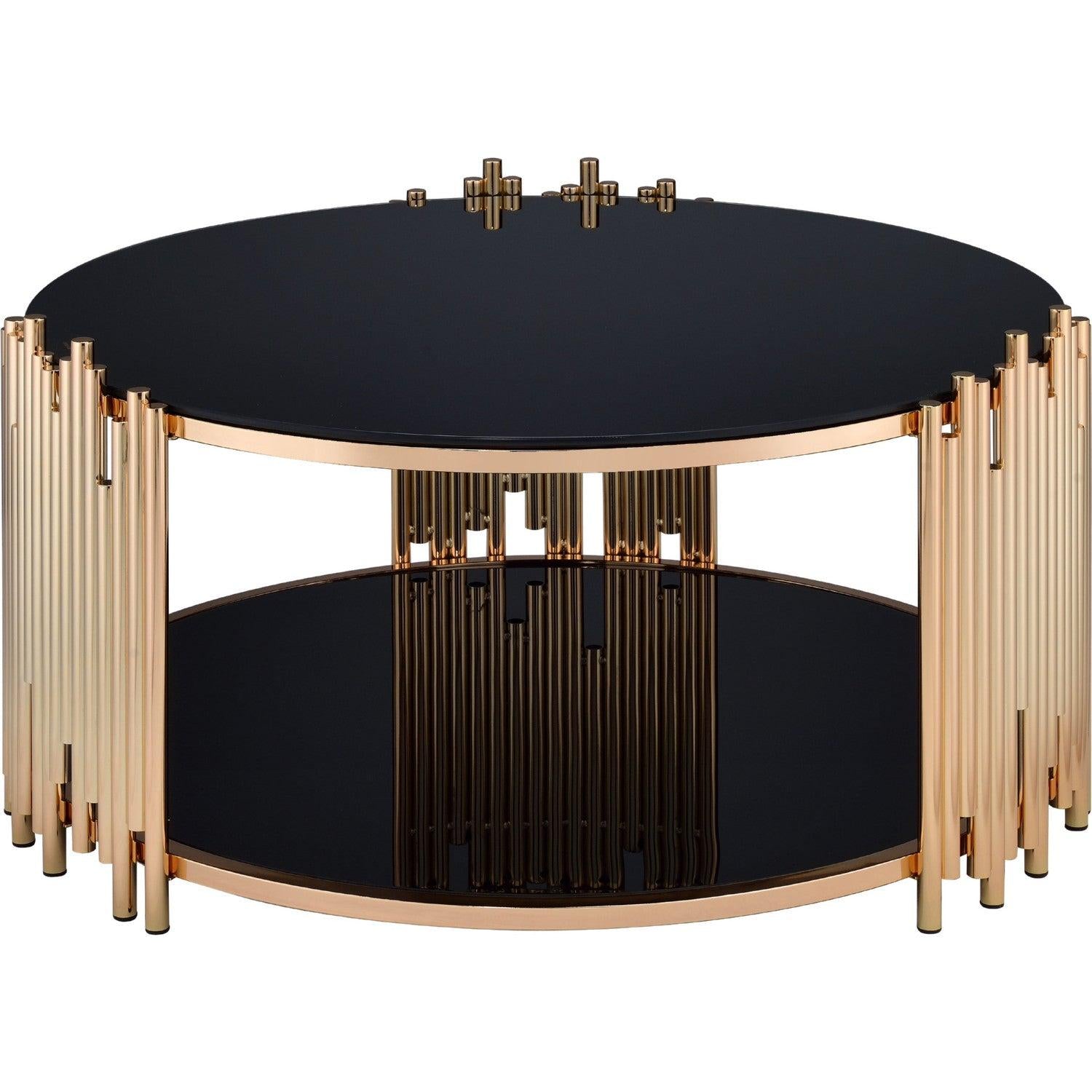 Acme Furniture Tanquin Coffee Table in Gold/Black 84490 - Luxury Home Furniture (MI)