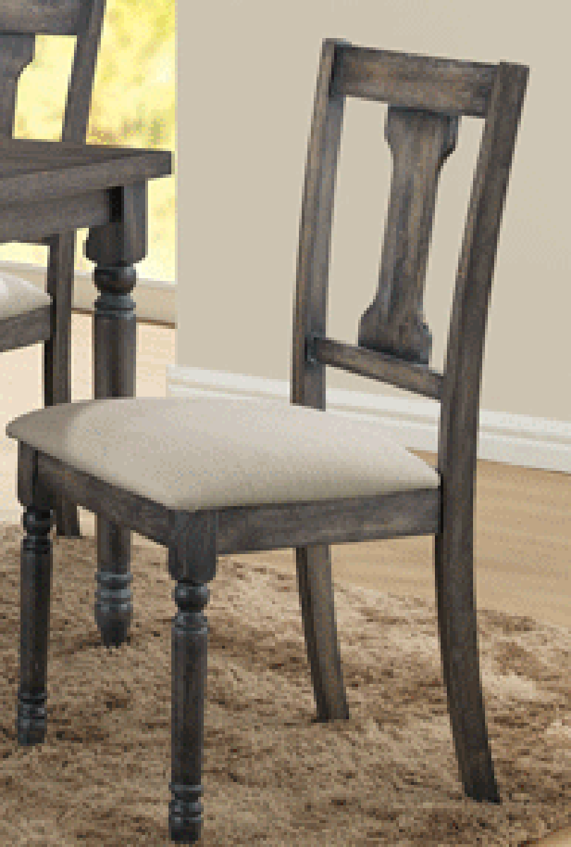 Acme Furniture Wallace Side Chair in Tan and Weathered Gray (Set of 2) 71437 - Luxury Home Furniture (MI)