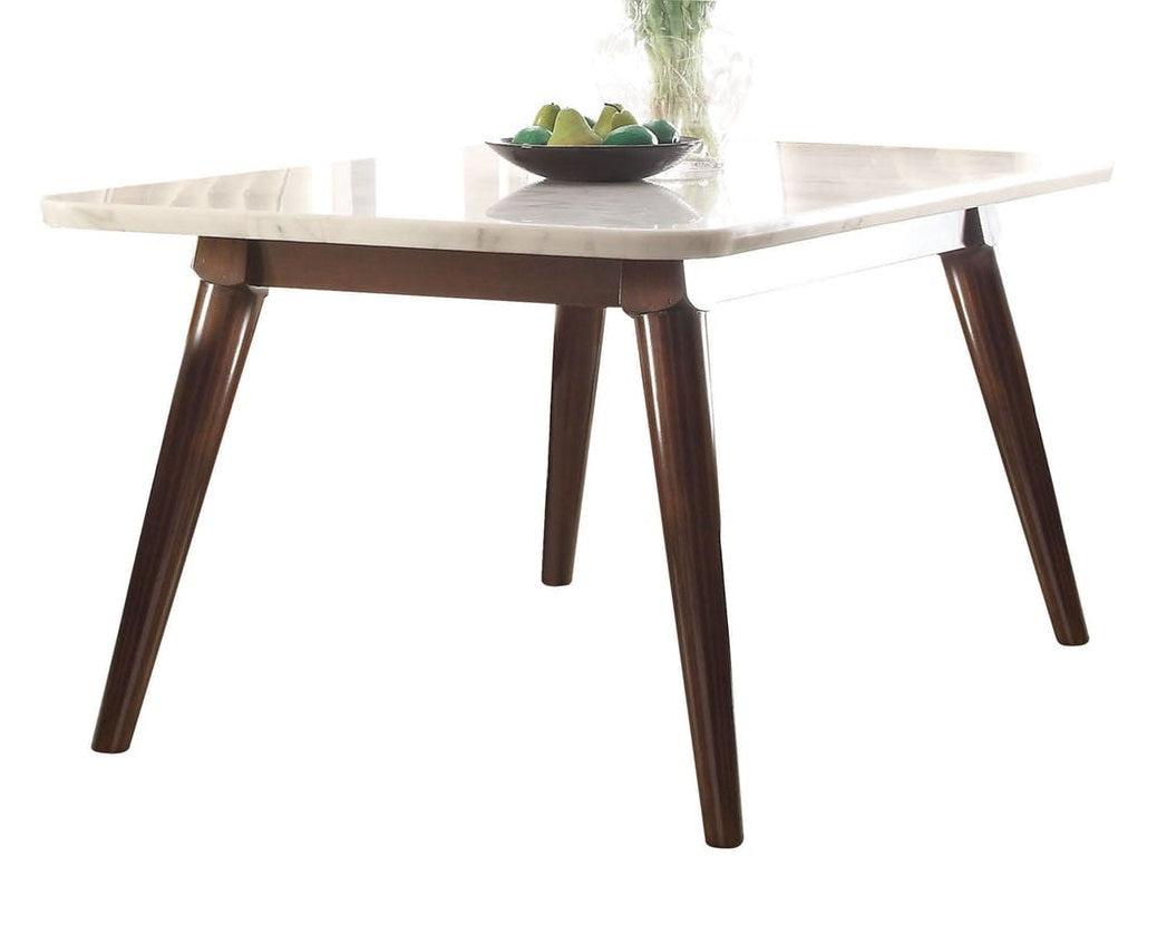 Acme Gasha Dining Table in White/Walnut 72820 - Luxury Home Furniture (MI)