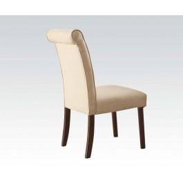 Acme Gasha Side Chair (Set of 2) in Beige/Walnut 72822 - Luxury Home Furniture (MI)