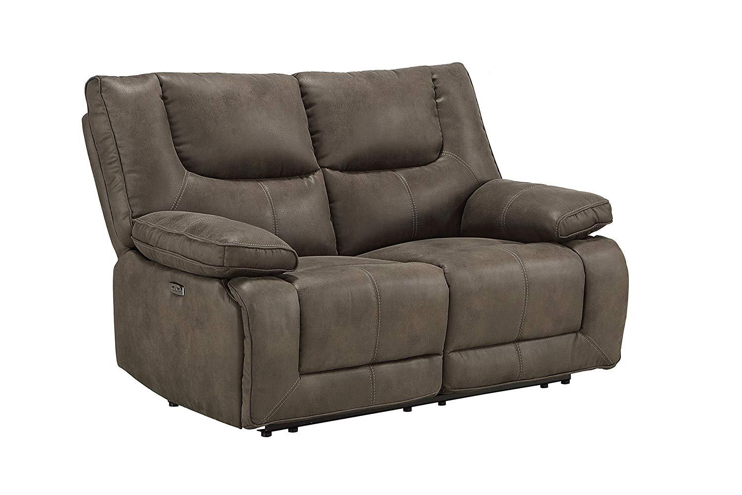 Acme Harumi Power Motion Loveseat in Gray Leather-Aire 54896 - Luxury Home Furniture (MI)