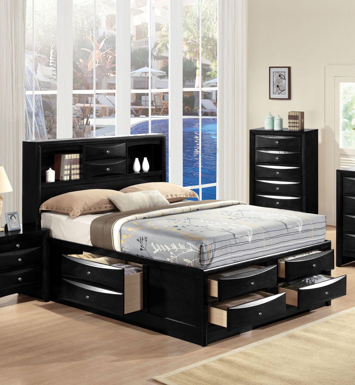 Acme Ireland Queen Storage Bed in Black 21610Q - Luxury Home Furniture (MI)