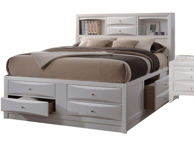 Acme Ireland King Storage Bed in White 21696EK - Luxury Home Furniture (MI)